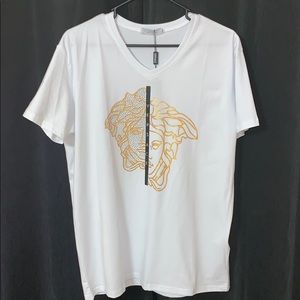 Men’s White/Gold Versace Collection T-shirt